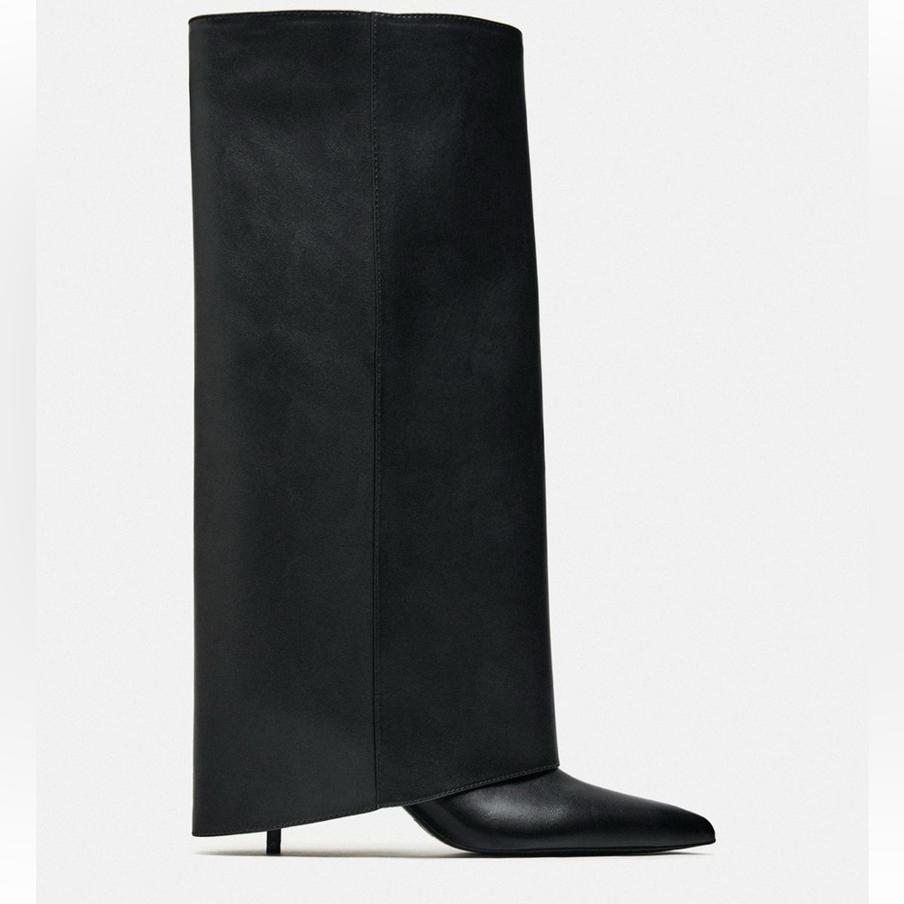 BRAND NEW ZARA POINTED TOE FOLD OVER BOOT SIZE US 9 EUROPE 40